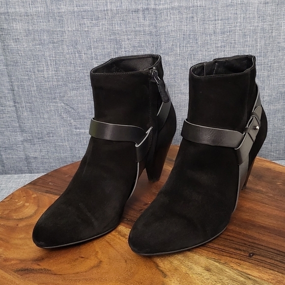 COLE HAAN Calico Zip Low Suede Boot NIKE Comfort Collab Black Size 8 - Picture 10 of 11